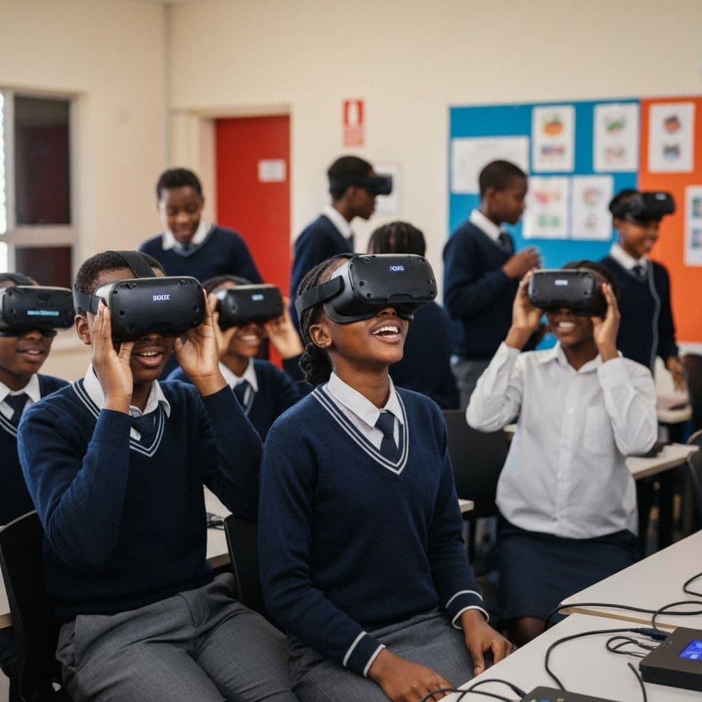 African students critically discussing an artificial intelligence project