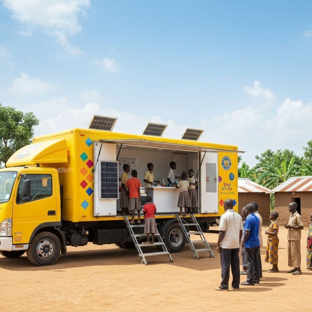 Mobile STEM laboratory bringing practical science and robotics to a rural African community